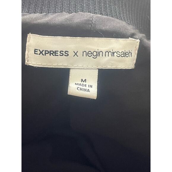 Express x Negin Mirsalehi Plush Sherpa Jacket in Black - Picture 7 of 8